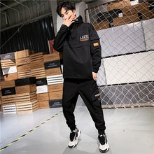 Load image into Gallery viewer, 2019 Workwear jacket men's Hooded Jacket+Pants 2PC Sets  baseball  loose Pullover coat &amp; Long Pants Mens Clothing